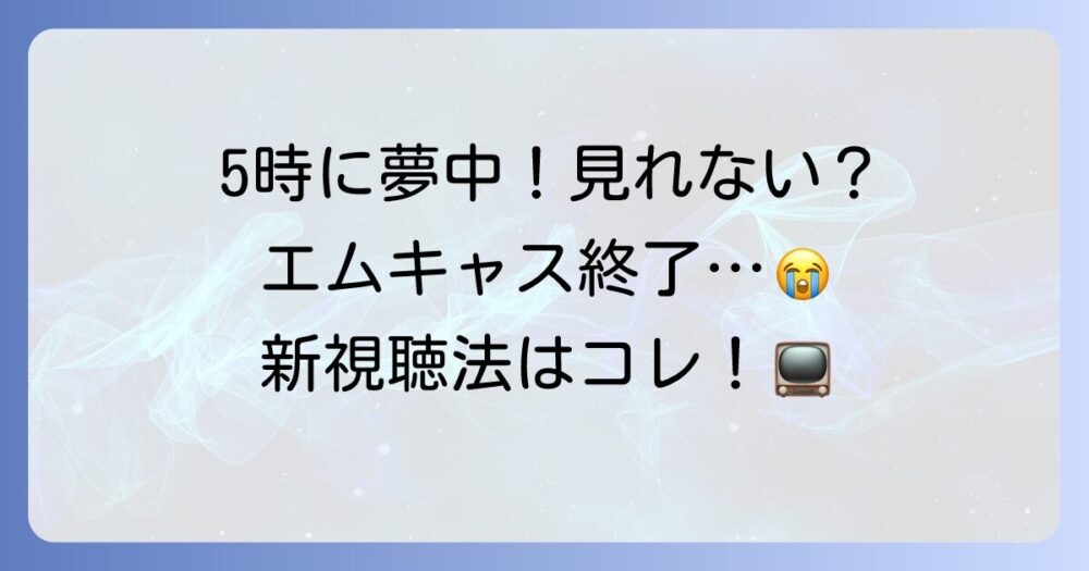 エムキャスで「5時に夢中！」が見れない！原因と対処法を徹底解説