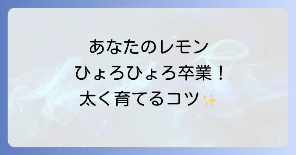 ひょろひょろレモンの木を太く元気に育てるための基本ステップ