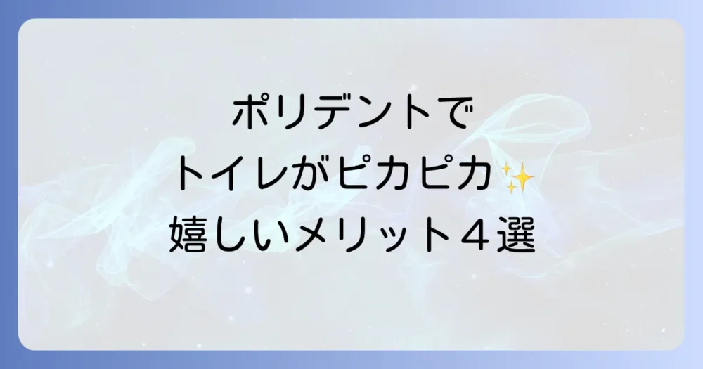 ポリデントでトイレ掃除をするメリット