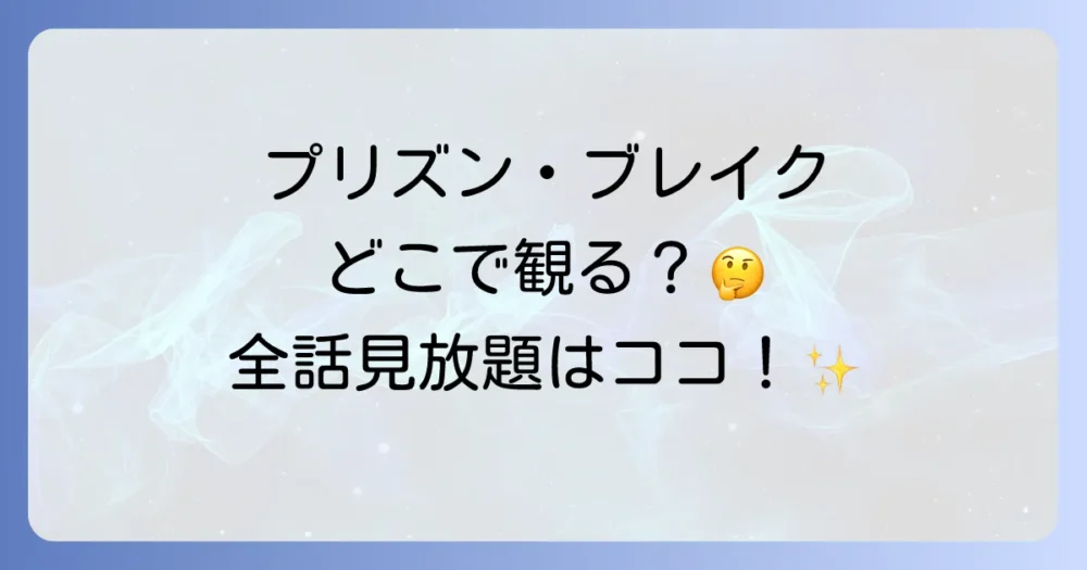 プリズン・ブレイクを視聴できる動画配信サービス