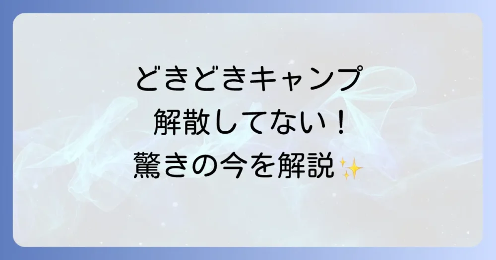 【結論】どきどきキャンプは解散していません！