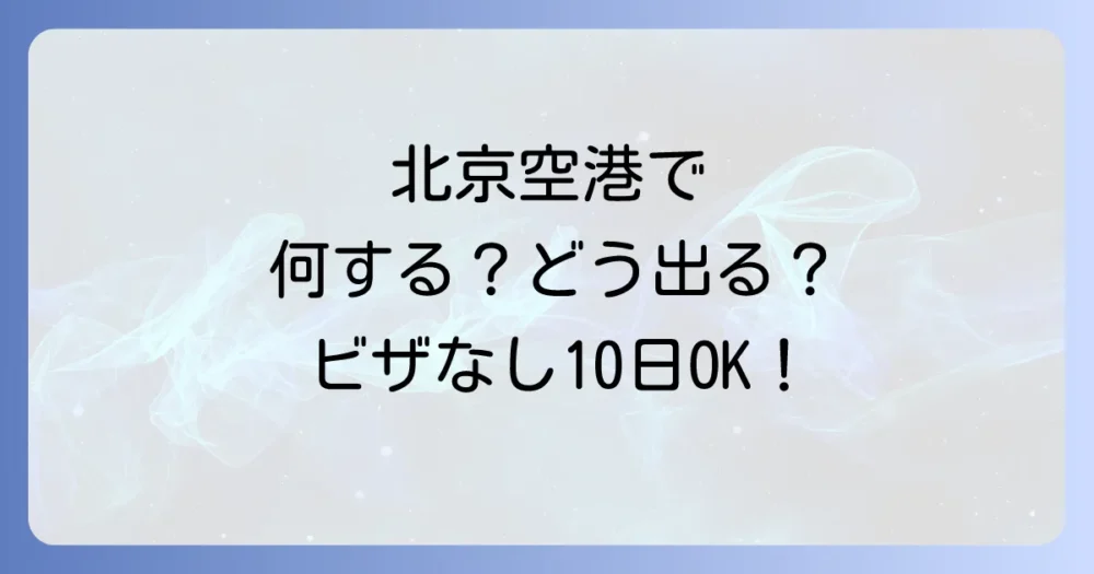 【2025年最新】北京空港トランジットの過ごし方！時間別プラン・ビザ情報・市内観光まで徹底解説