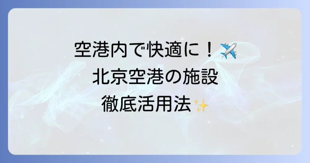 空港内で快適に過ごす!北京両空港の施設完全ガイド