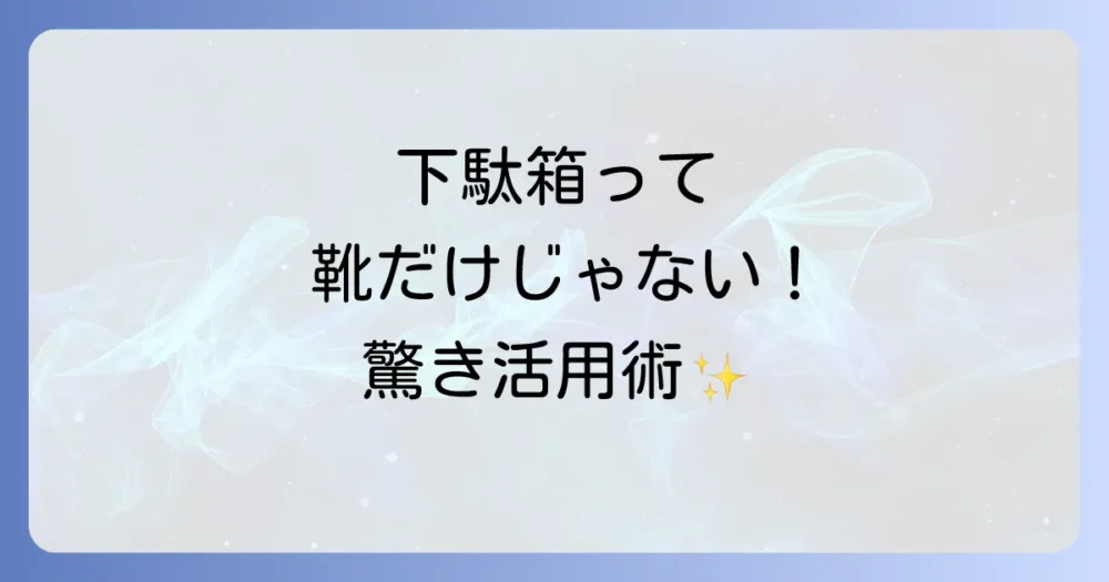 なぜ下駄箱?靴以外のものを収納するメリット