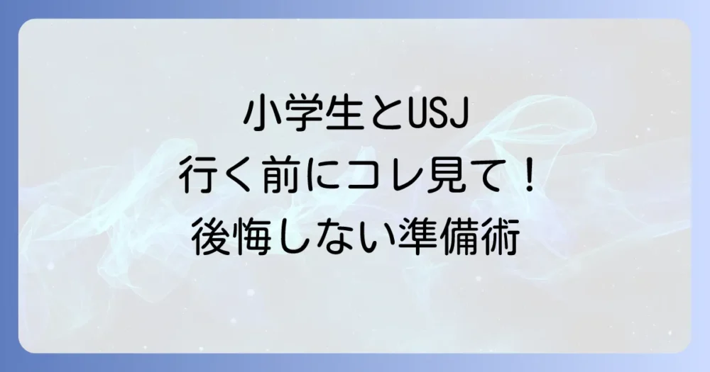 USJへ行く前に!小学生連れ初心者が知っておくべき必須準備
