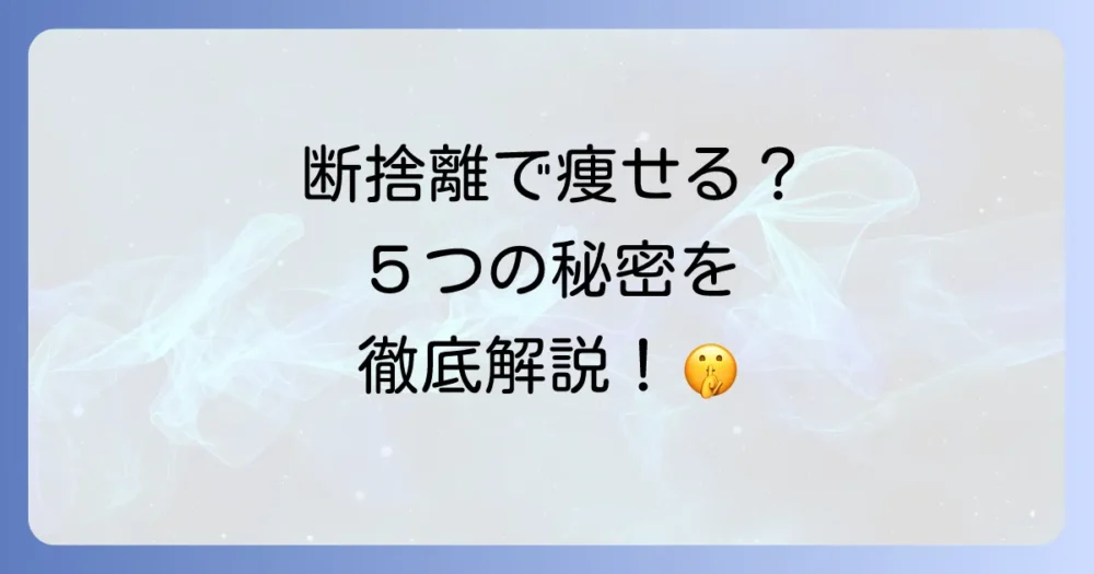 なぜ断捨離で痩せるの？科学的根拠から解き明かす5つの理由
