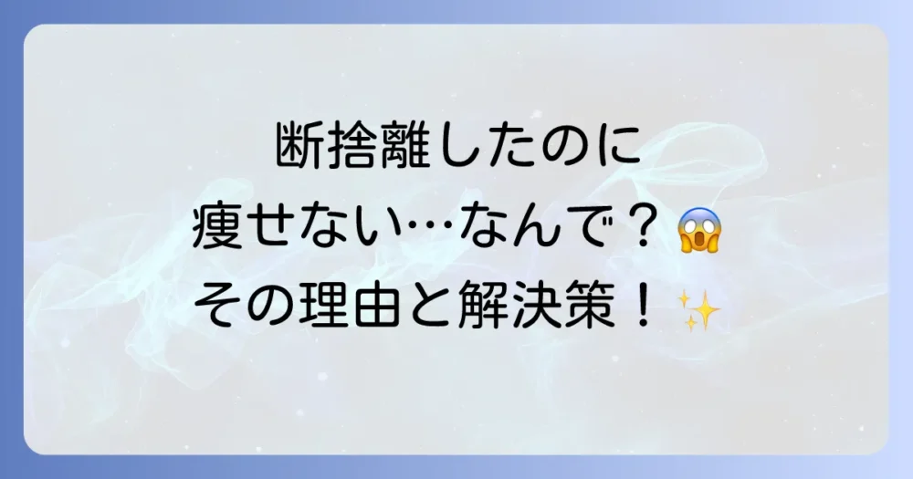 断捨離をしても痩せない？考えられる原因と対策
