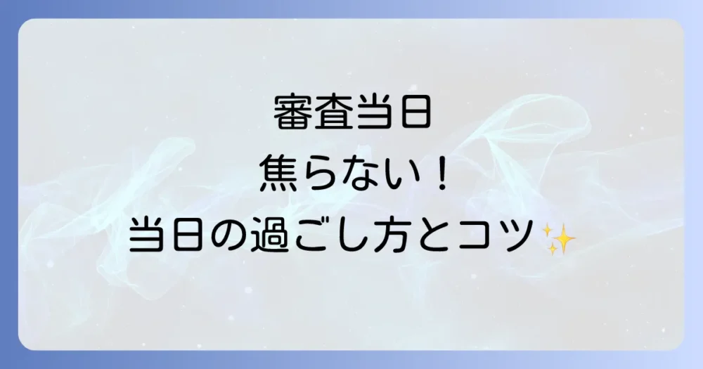 審査当日に実践したい心構えと行動