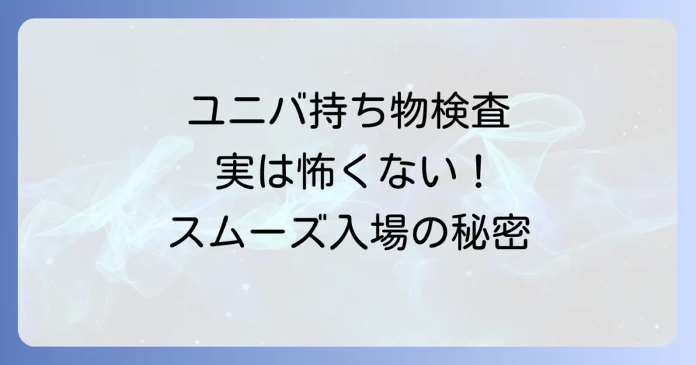 結論：ユニバの持ち物検査はルールを守れば怖くない！