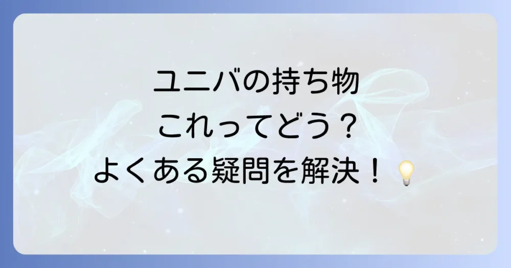 【疑問を解消】ユニバの持ち物検査に関するよくある質問