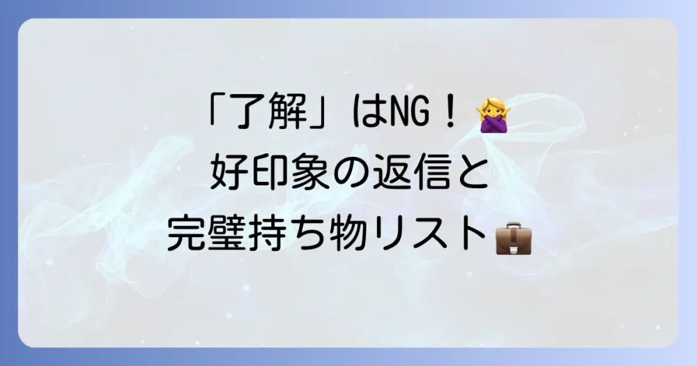 面接の持ち物確認メールへの返信は「了解」でOK？【例文あり】持ち物リストも解説