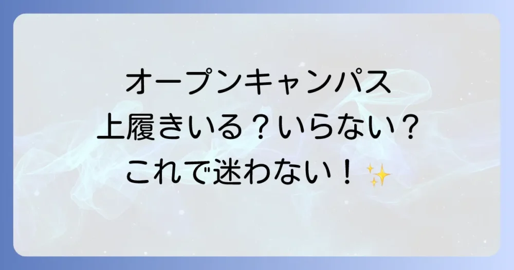 オープンキャンパスで上履きは本当に必要？