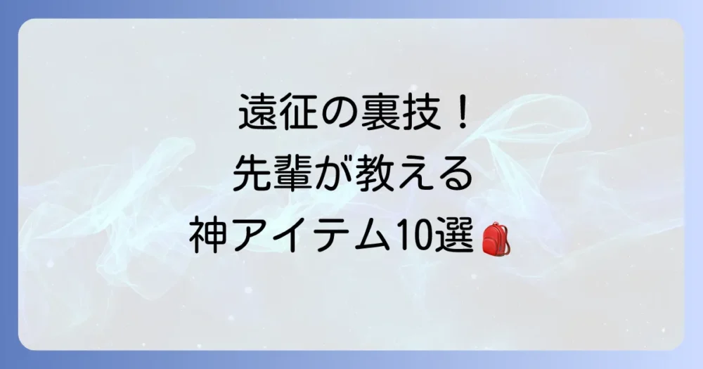 【あると超便利！】先輩が教える遠征の神アイテム10選