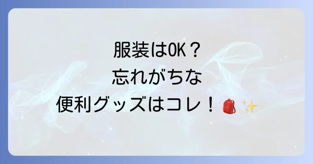 これがあると便利！服装以外の持ち物リスト