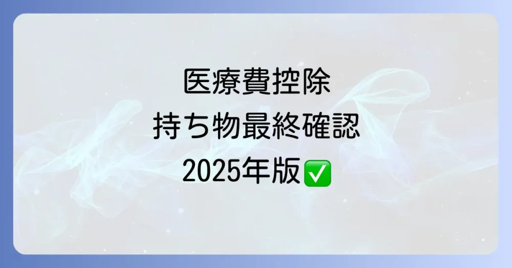 【2025年最新】医療費控除の持ち物を税務署へ行く前に最終確認！必要書類と手続きの流れ