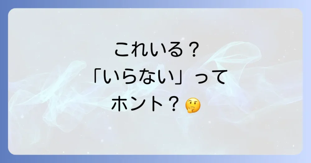 持ち物の詳細解説！これって必要？不要？
