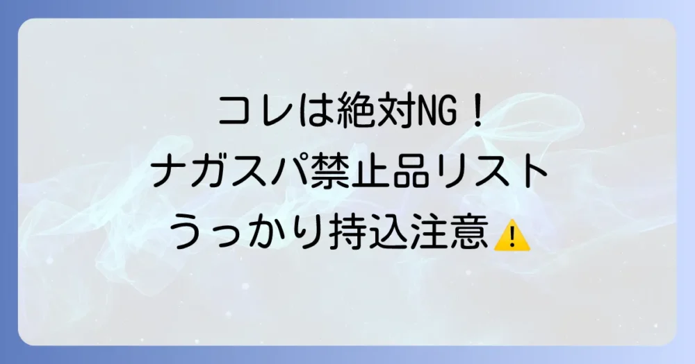 これはNG!ナガスパプールの持ち込み禁止品