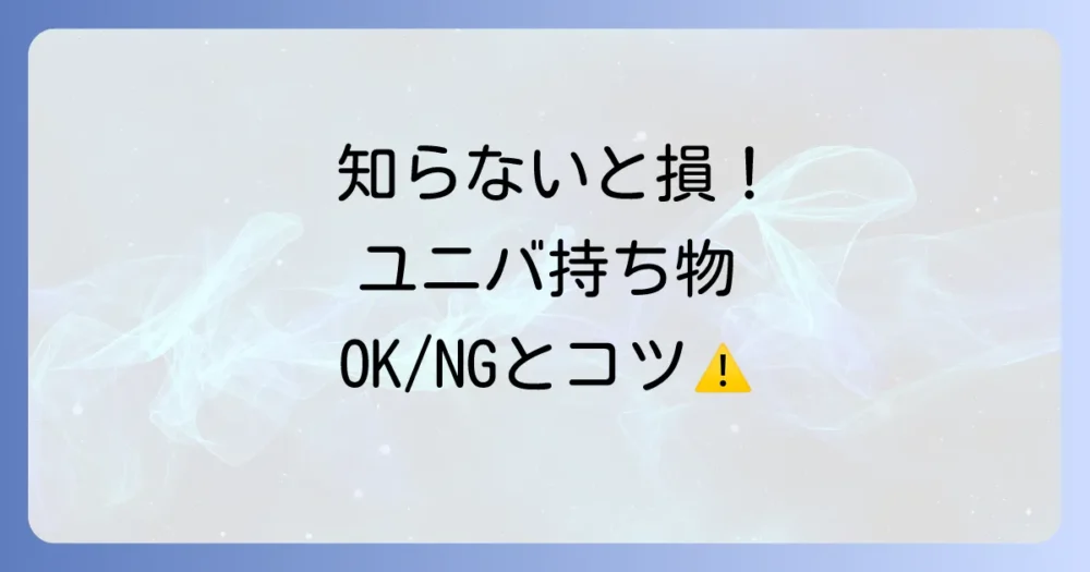 【重要】知らないと損!ユニバの持ち込みルールと手荷物検査
