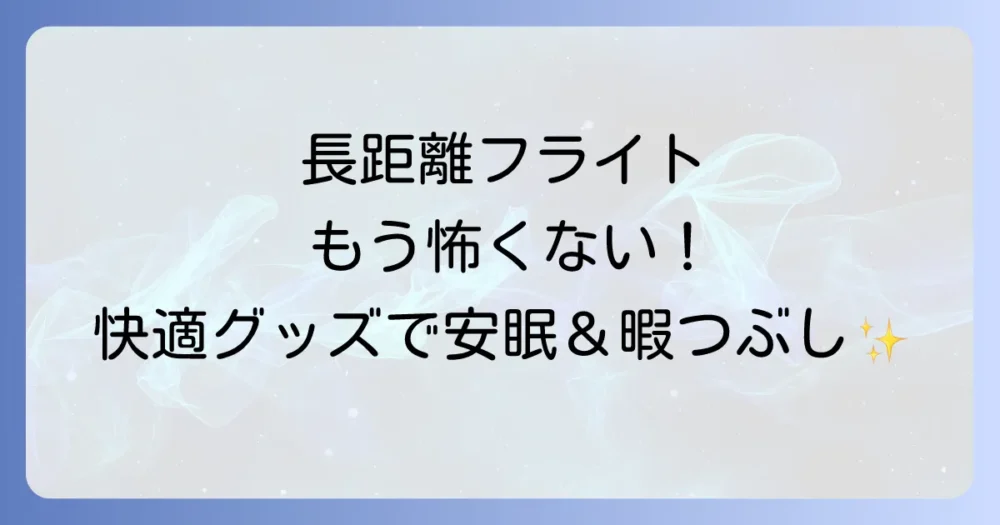 【長距離フライトも怖くない】暇つぶし&快適睡眠グッズ