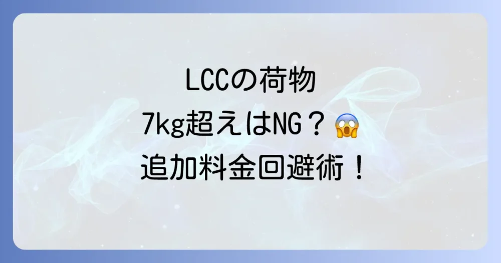 【LCC利用者は必読】機内持ち込みのサイズ・重さ・個数の注意点