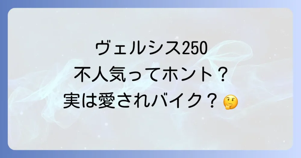 ヴェルシス250は本当に不人気?販売状況と世間の評価