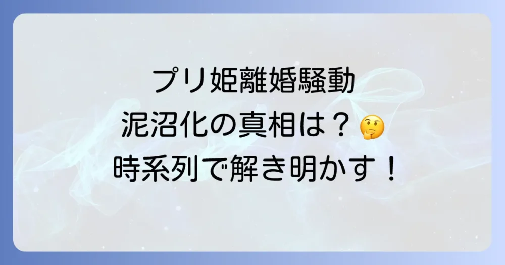 プリ姫の離婚騒動、泥沼化の経緯を時系列で解説