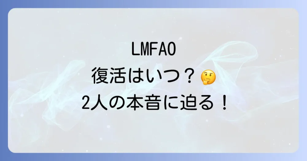 LMFAOの再結成の可能性は？