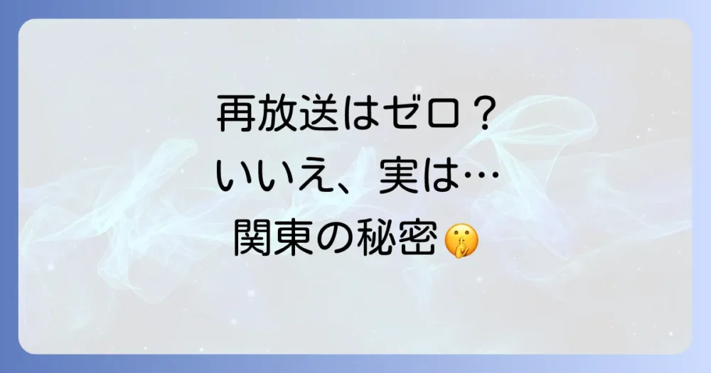 過去に再放送はあった?関東ローカルでの放送履歴