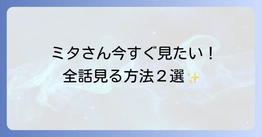 「家政婦のミタ」を今すぐ全話視聴する方法は2つ
