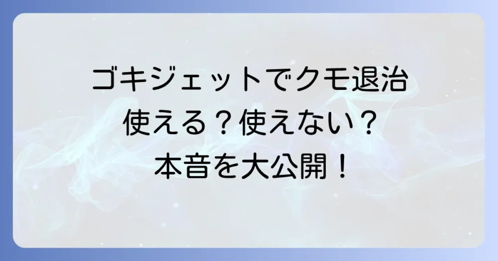 ゴキジェットをクモに使うメリット・デメリット