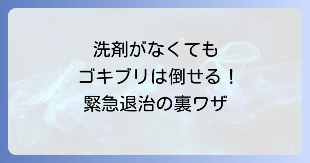 洗剤がない！そんな時の緊急ゴキブリ退治法