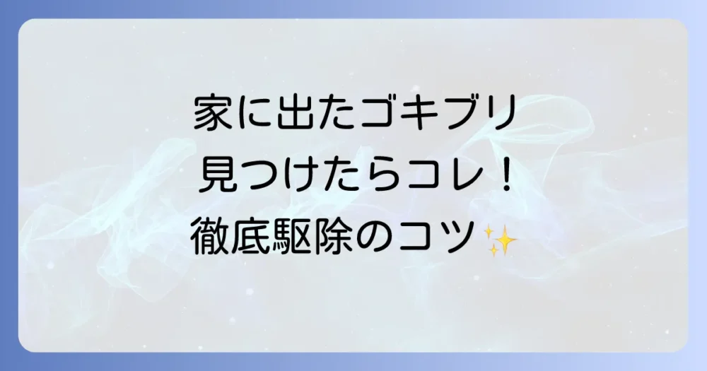 家に出てしまったゴキブリを徹底駆除!効果的な方法とは