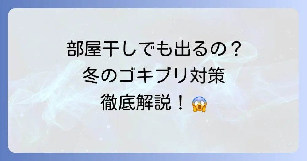 部屋干しなら安心？冬の部屋干しとゴキブリ対策