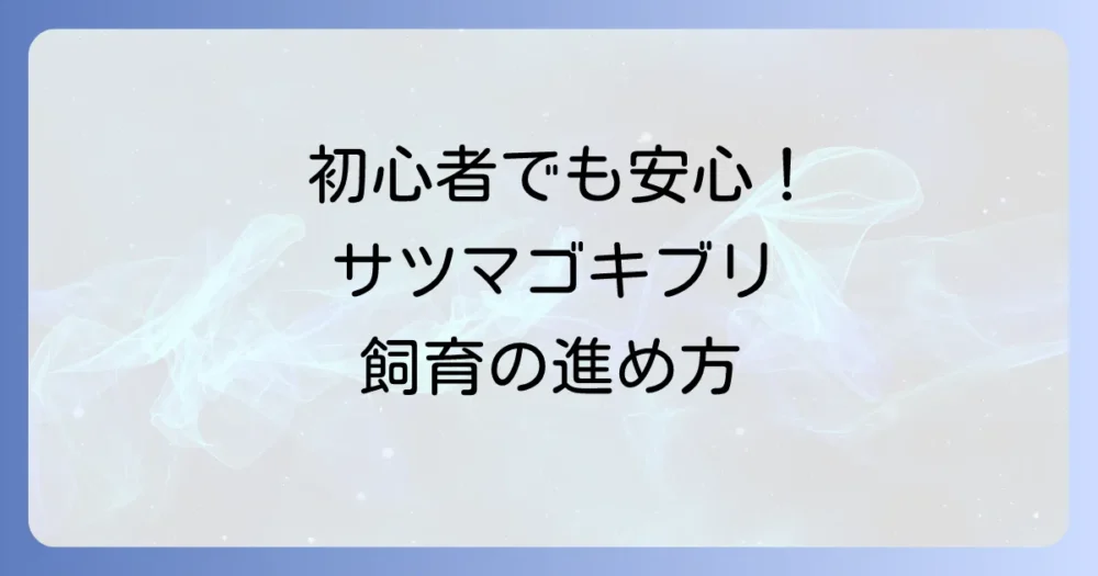 サツマゴキブリと暮らそう！飼育方法をステップバイステップで解説