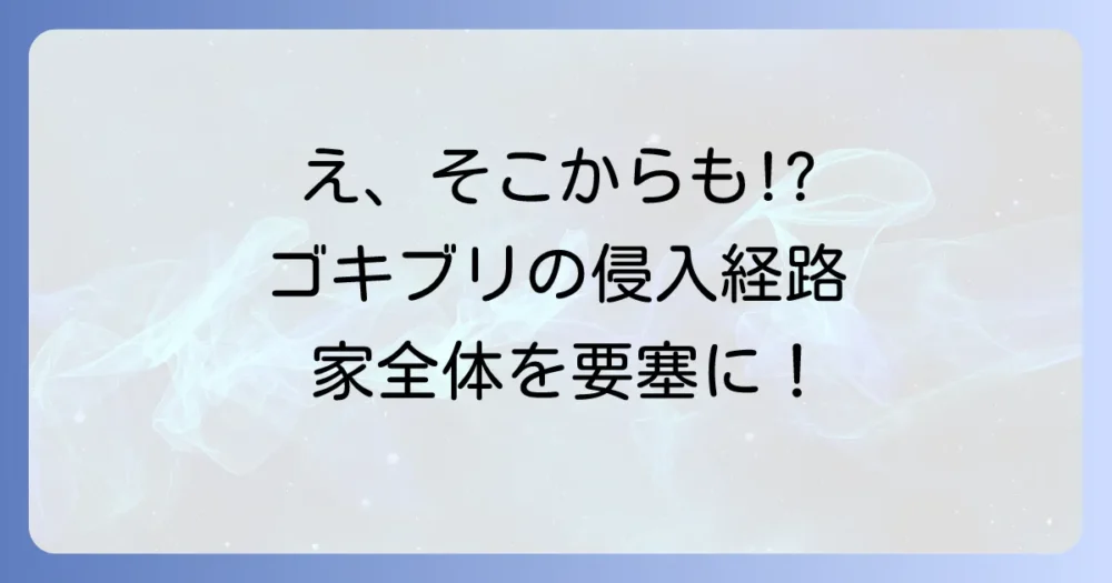 換気扇だけじゃない！ゴキブリの侵入経路と家全体の防衛策