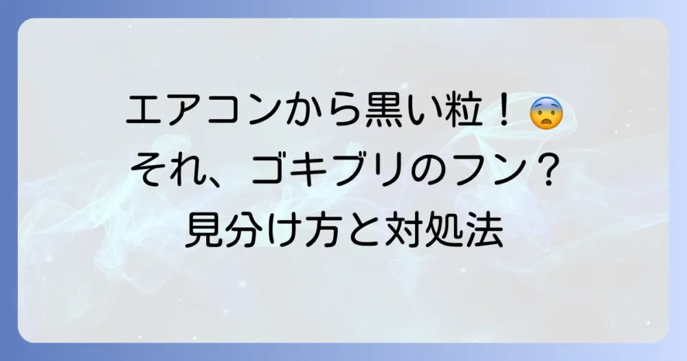 エアコンから黒い粒！それ、ゴキブリのフンかも？正体と見分け方、駆除・予防法を徹底解説