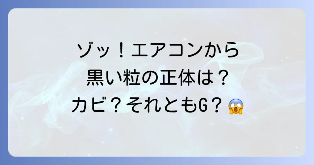 エアコンから落ちてくる黒い粒の正体は？