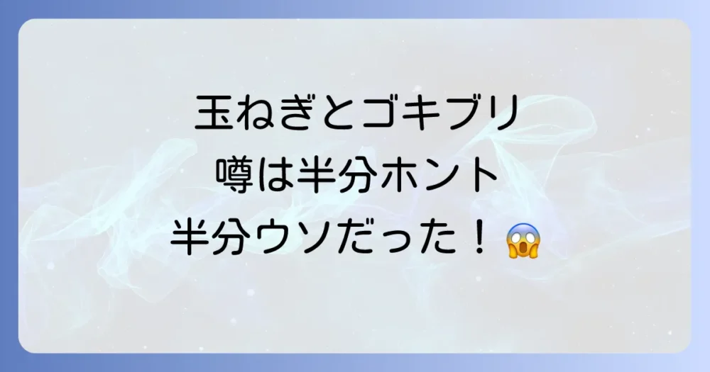 【結論】玉ねぎを吊るすとゴキブリが来るは半分本当で半分嘘！