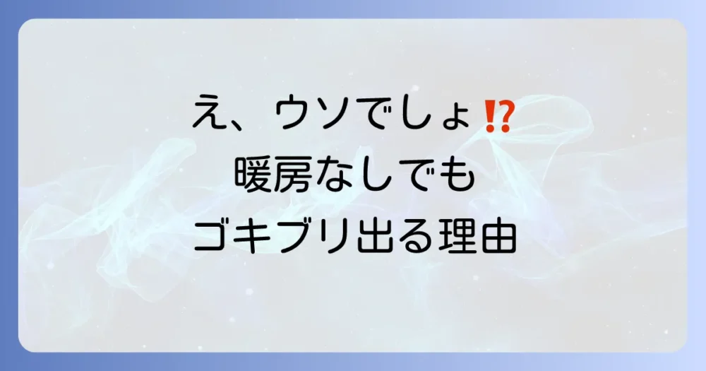 【結論】暖房をつけなくてもゴキブリは出る！その理由とは？