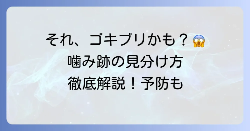 ゴキブリの噛み跡はどんな形？【画像で比較】症状と正しい対処法、噛まれないための予防策を徹底解説！