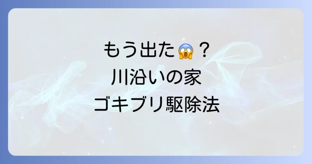 【発生してしまったら】川沿いの家のゴキブリ駆除｜発生後編
