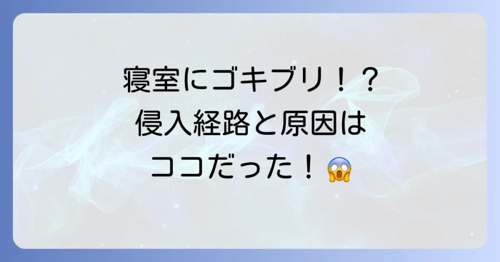 なぜ寝室にゴキブリは現れるのか?その侵入経路と原因