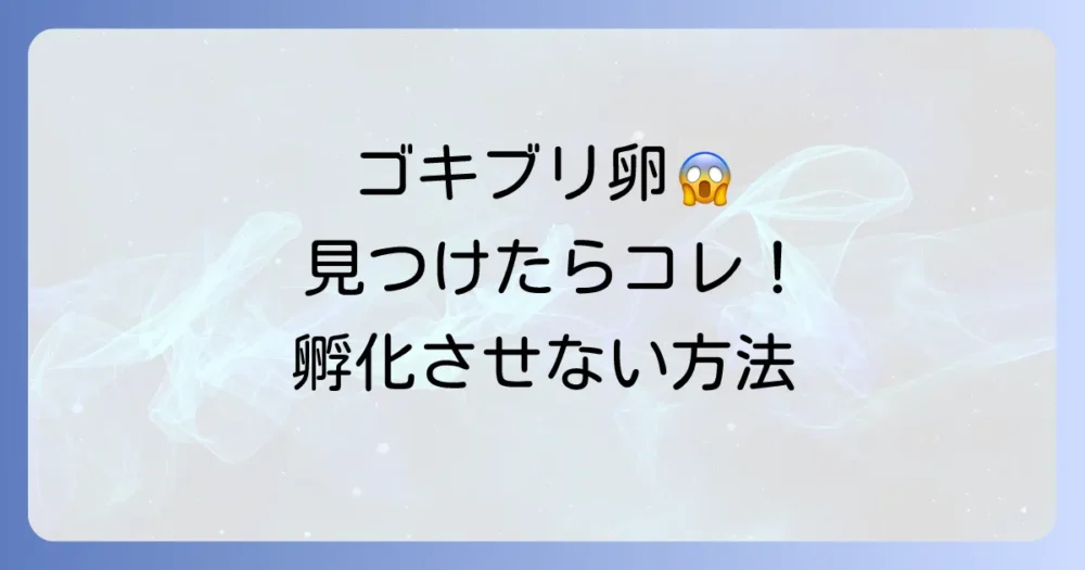 卵を見つけたら？孵化させないための正しい駆除方法