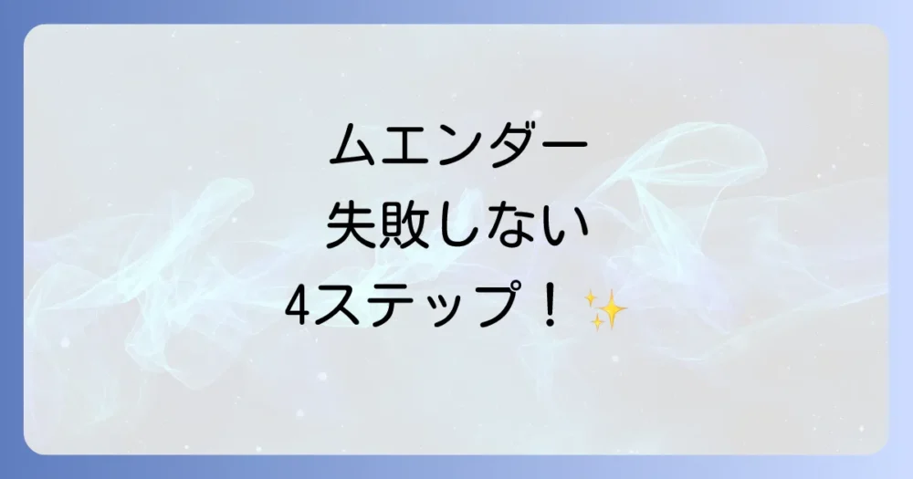 【基本】ムエンダーの正しい使い方を4ステップで解説