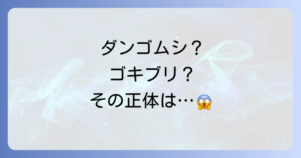 ダンゴムシみたいなゴキブリの正体はこれ!