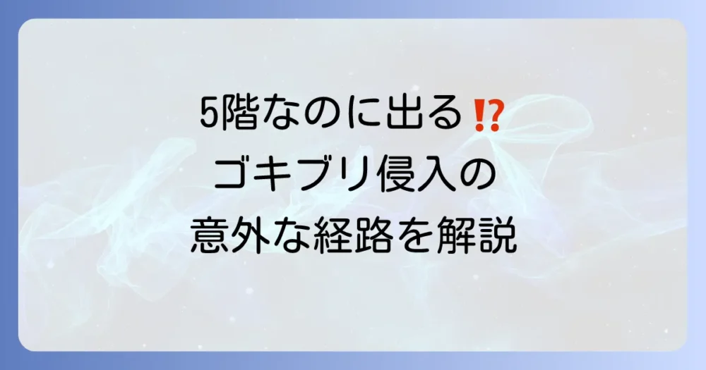マンション5階でもゴキブリは出る！その驚きの侵入経路とは？