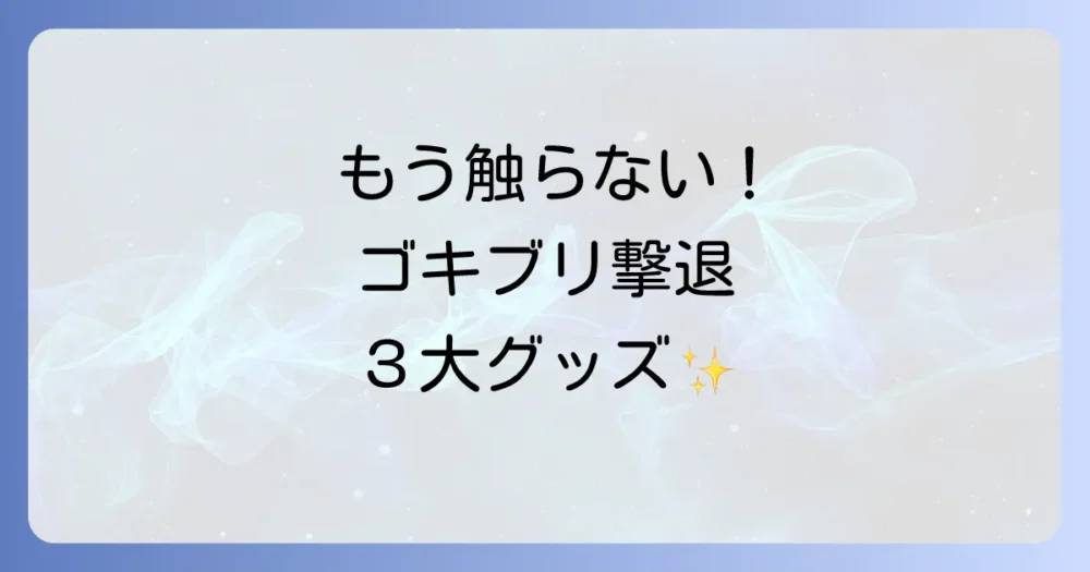 ゴキブリを触らずに処理する3大グッズ【今すぐ何とかしたい人向け】