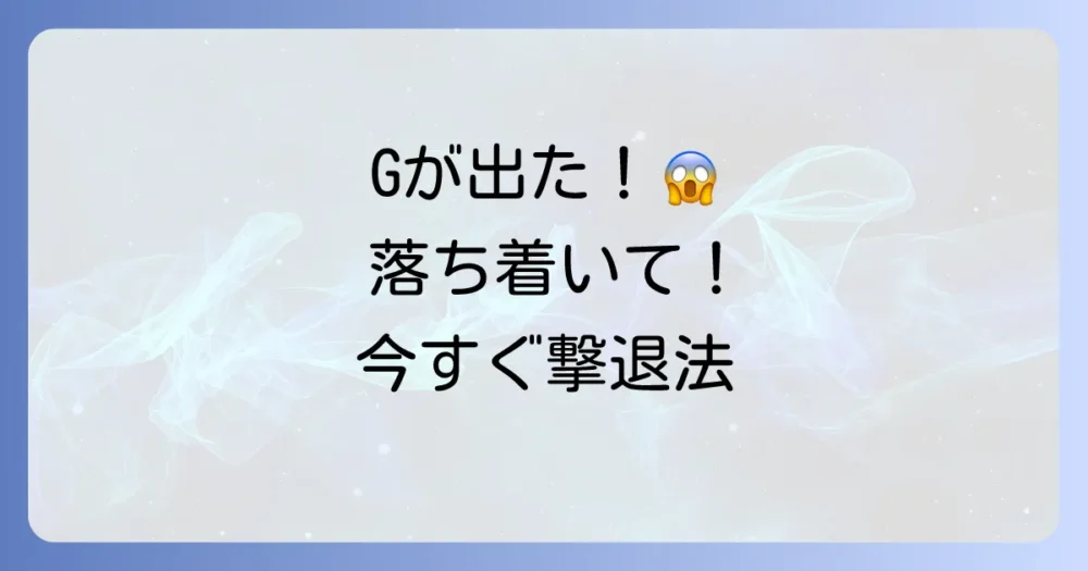 【緊急】ゴキブリに遭遇！今すぐできる対処法