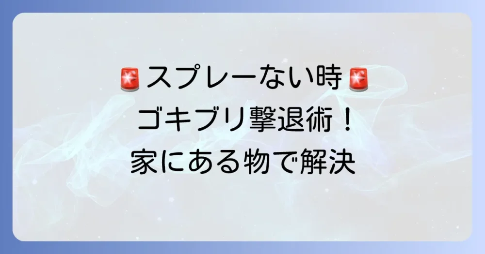 冷却スプレーが手元にない!緊急時のゴキブリ撃退法
