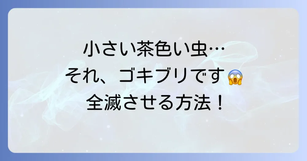 【正体はコレ！】小さい茶色いゴキ_ブリの正体と今すぐできる駆除・予防策を徹底解説！